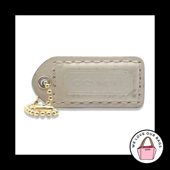 Coach Accessories - 2" Medium Y2K VINTAGE COACH Chalk White Leather Fob Bag Charm Keychain Hang Tag